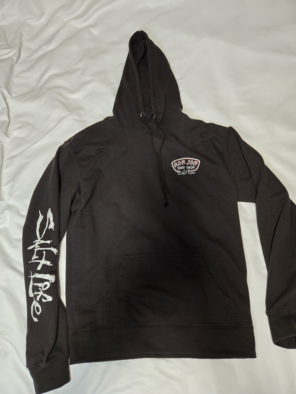 Salt Life Black Hoodie with White Sleeve Graphic